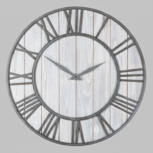 Orologio Da Parete Design Industriale In Legno E Metallo | 40 cm